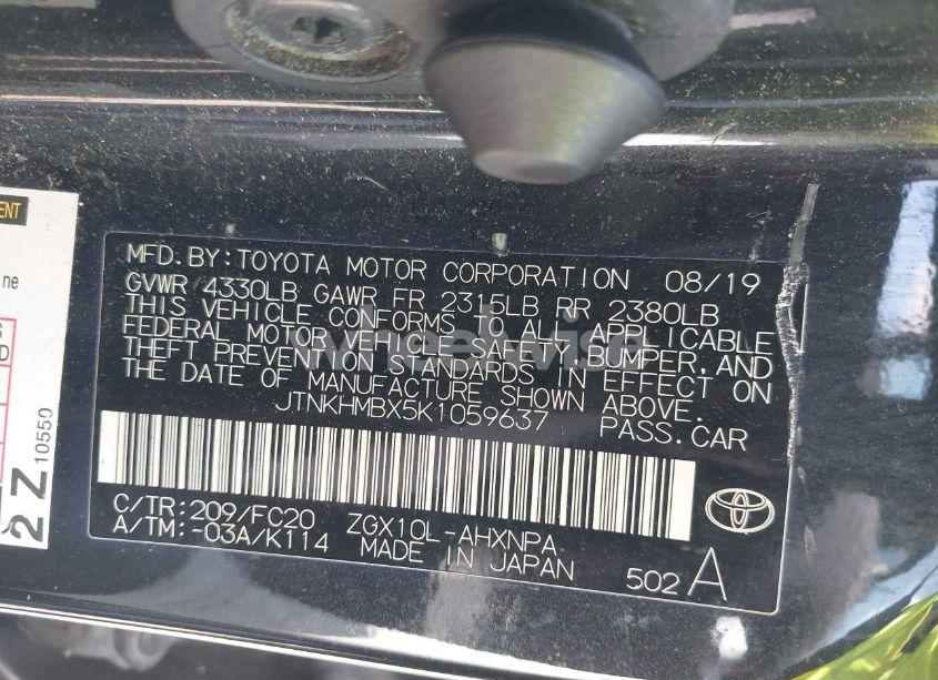 Photo 9 of 2019 Toyota C-hr LE (VIN JTNKHMBX5K1059637)