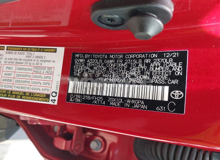 Photo 9 of 2022 Toyota C-hr NIGHTSHADE EDITION (VIN JTNKHMBX5N1129626)