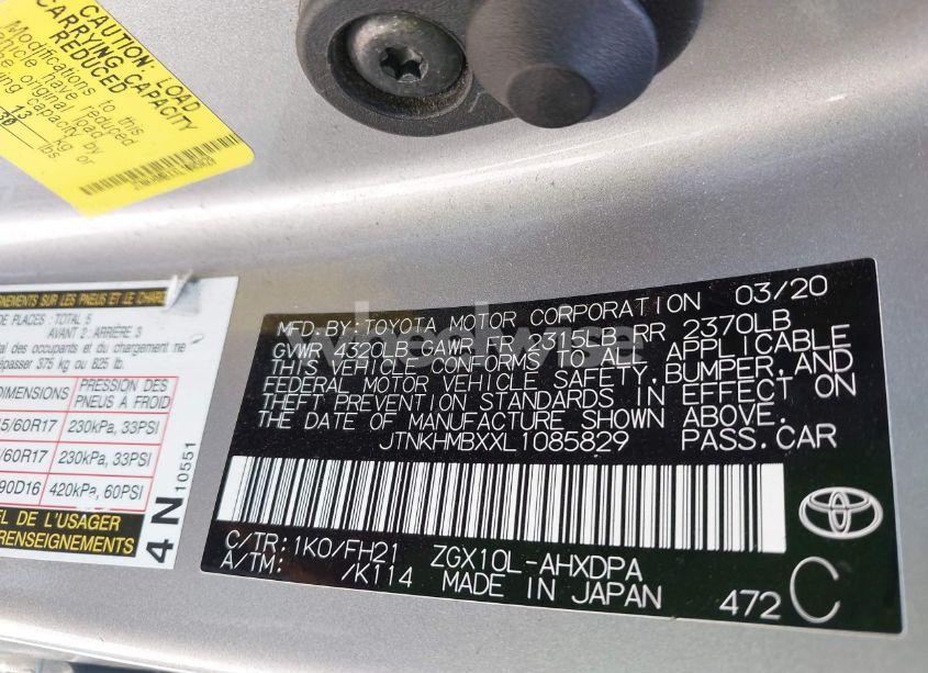 Photo 9 of 2020 Toyota C-hr LE (VIN JTNKHMBXXL1085829)