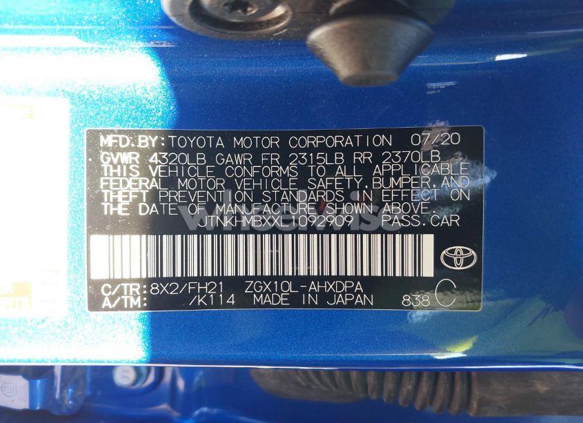 Photo 9 of 2020 Toyota C-hr LE (VIN JTNKHMBXXL1092909)