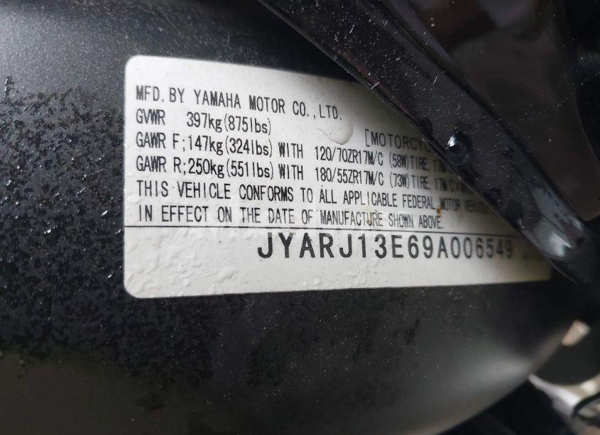 Photo 10 of 2009 Yamaha Fz6 SHG (VIN JYARJ13E69A006549)