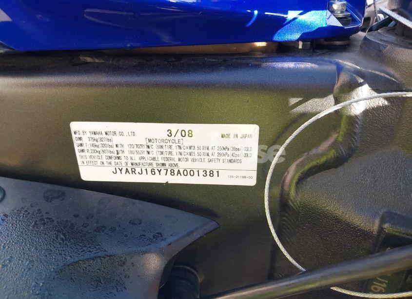 Photo 10 of 2008 Yamaha Yzfr6 (VIN JYARJ16Y78A001381)