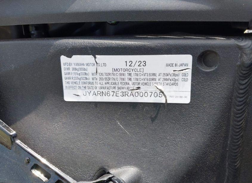 Photo 10 of 2024 Yamaha Yzfr1m (VIN JYARN67E3RA000705)
