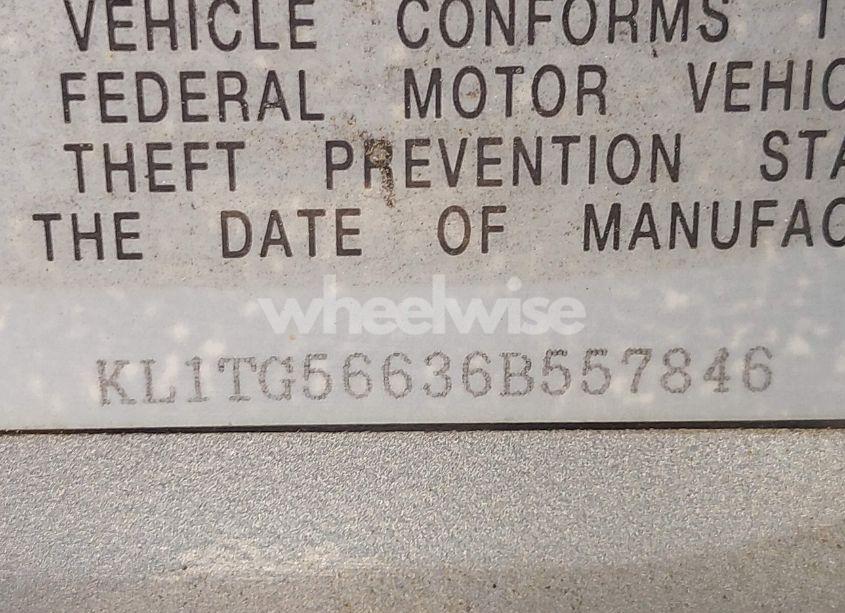 Photo 9 of 2006 Chevrolet Aveo LT (VIN KL1TG56636B557846)