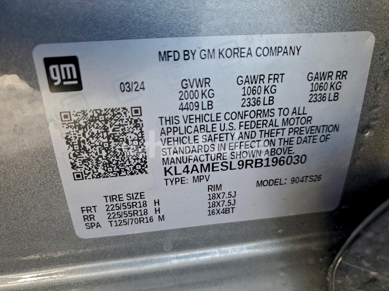 Photo 14 of 2024 BUICK ENCORE GX SPORT TOURING (VIN KL4AMESL9RB196030)