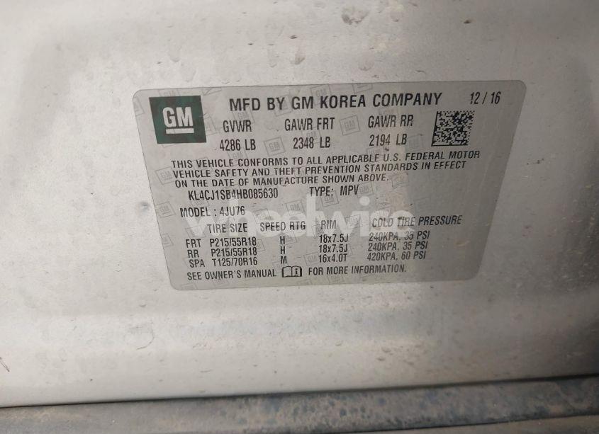 Photo 9 of 2017 Buick Encore SPORT TOURING (VIN KL4CJ1SB4HB085630)