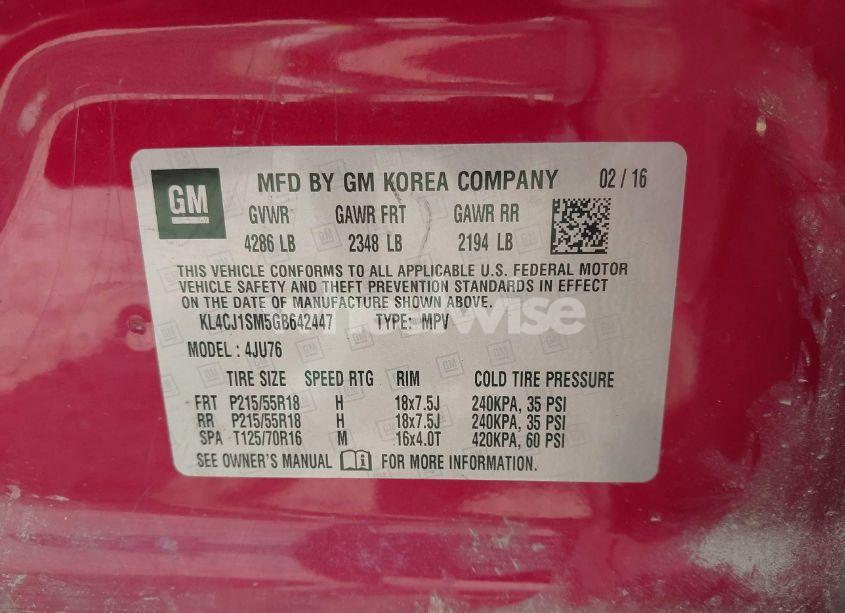 Photo 9 of 2016 Buick Encore SPORT TOURING (VIN KL4CJ1SM5GB642447)