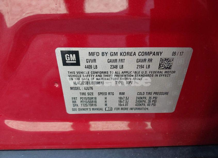 Photo 9 of 2018 Buick Encore SPORT TOURING (VIN KL4CJ2SB1JB550618)