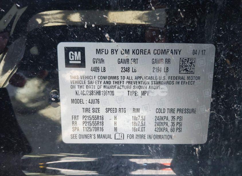 Photo 9 of 2017 Buick Encore SPORT TOURING (VIN KL4CJ2SB5HB196130)