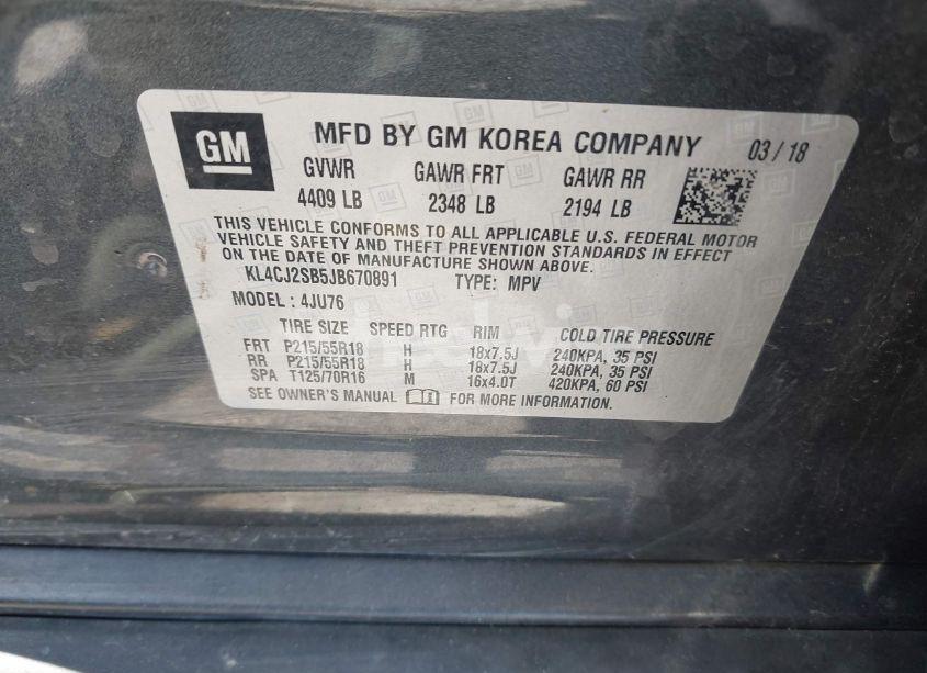 Photo 9 of 2018 Buick Encore SPORT TOURING (VIN KL4CJ2SB5JB670891)