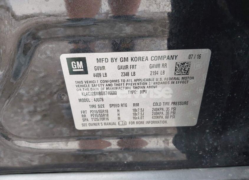 Photo 9 of 2016 Buick Encore SPORT TOURING (VIN KL4CJ2SM8GB746680)