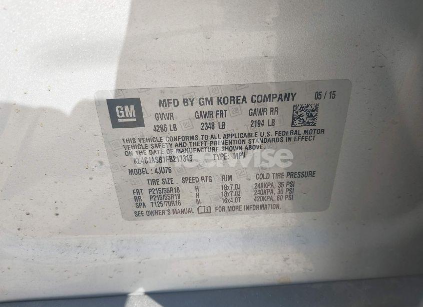 Photo 9 of 2015 Buick Encore (VIN KL4CJASB1FB217319)