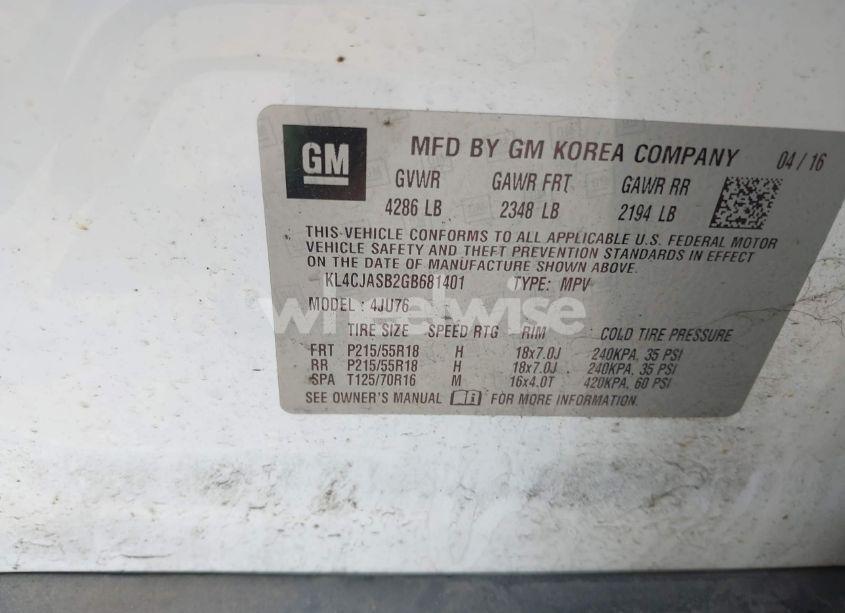 Photo 9 of 2016 Buick Encore (VIN KL4CJASB2GB681401)