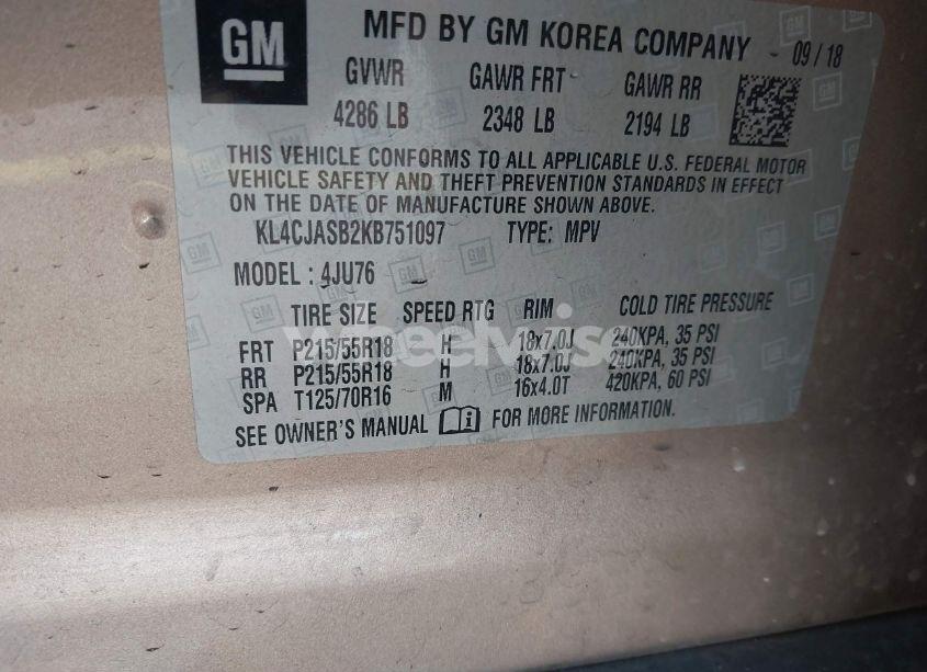 Photo 9 of 2019 Buick Encore FWD PREFERRED (VIN KL4CJASB2KB751097)