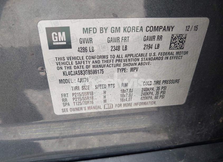 Photo 9 of 2016 Buick Encore (VIN KL4CJASB3GB599175)