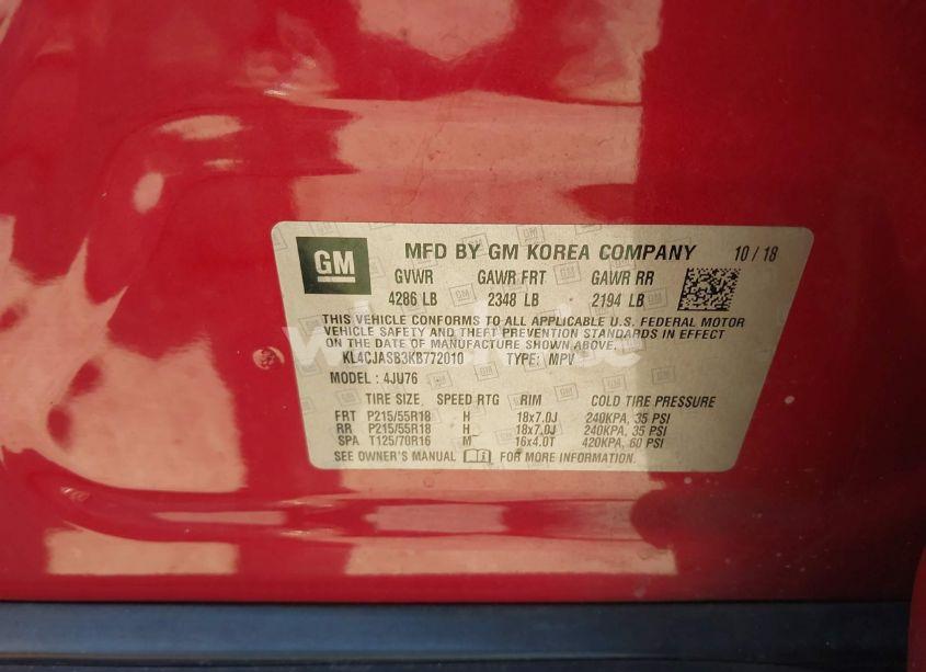 Photo 9 of 2019 Buick Encore FWD PREFERRED (VIN KL4CJASB3KB772010)