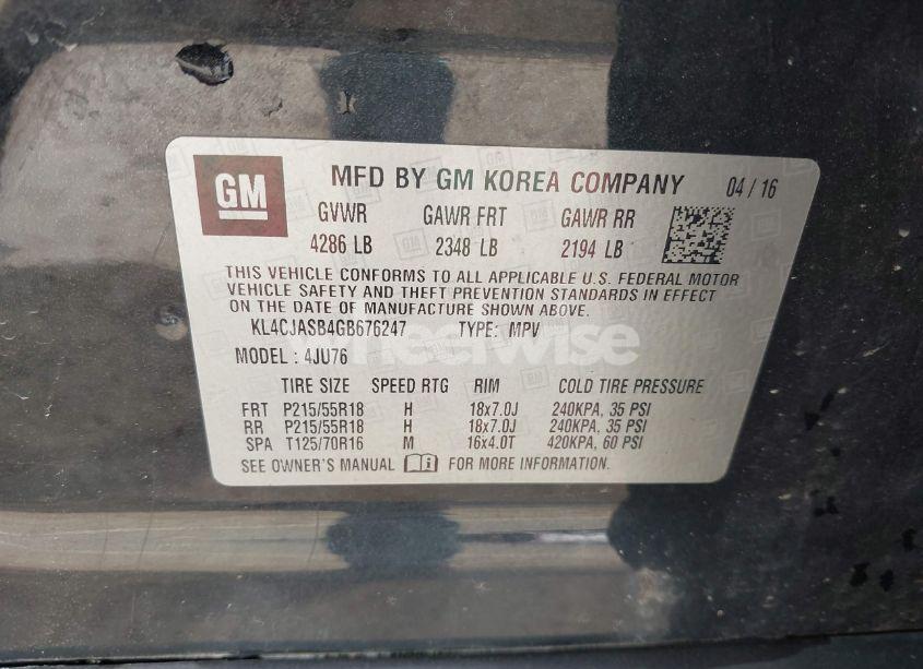 Photo 9 of 2016 Buick Encore (VIN KL4CJASB4GB676247)