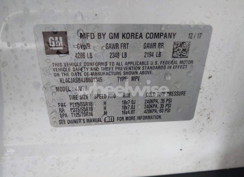 Photo 9 of 2018 Buick Encore PREFERRED (VIN KL4CJASB4JB601345)