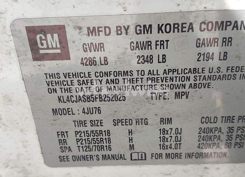 Photo 9 of 2015 Buick Encore (VIN KL4CJASB5FB252025)