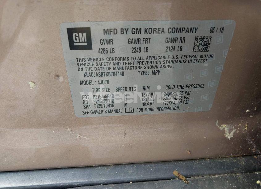 Photo 9 of 2019 Buick Encore FWD PREFERRED (VIN KL4CJASB7KB704440)