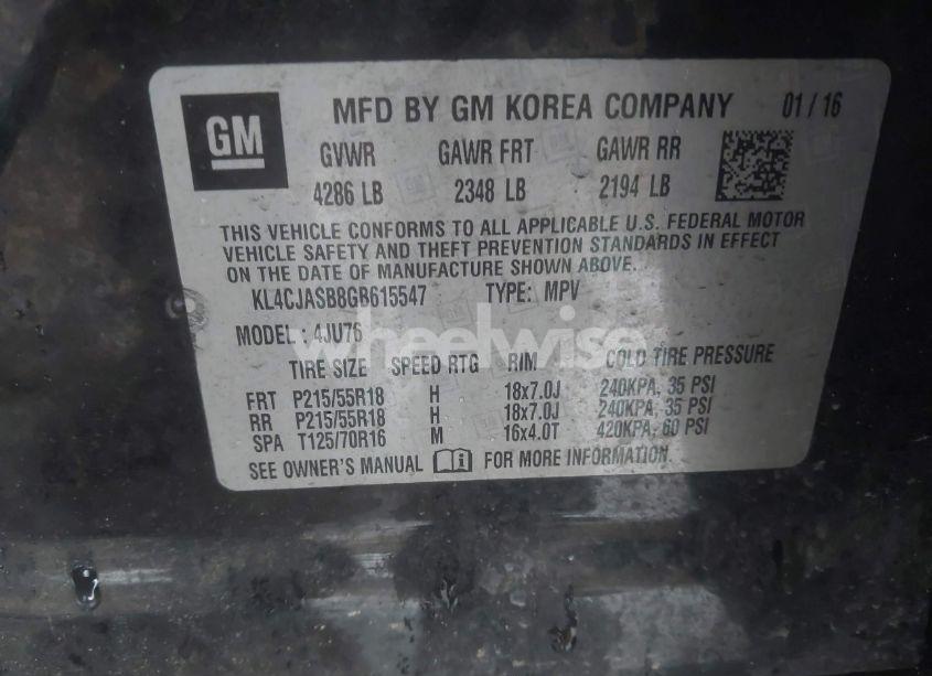 Photo 9 of 2016 Buick Encore (VIN KL4CJASB8GB615547)