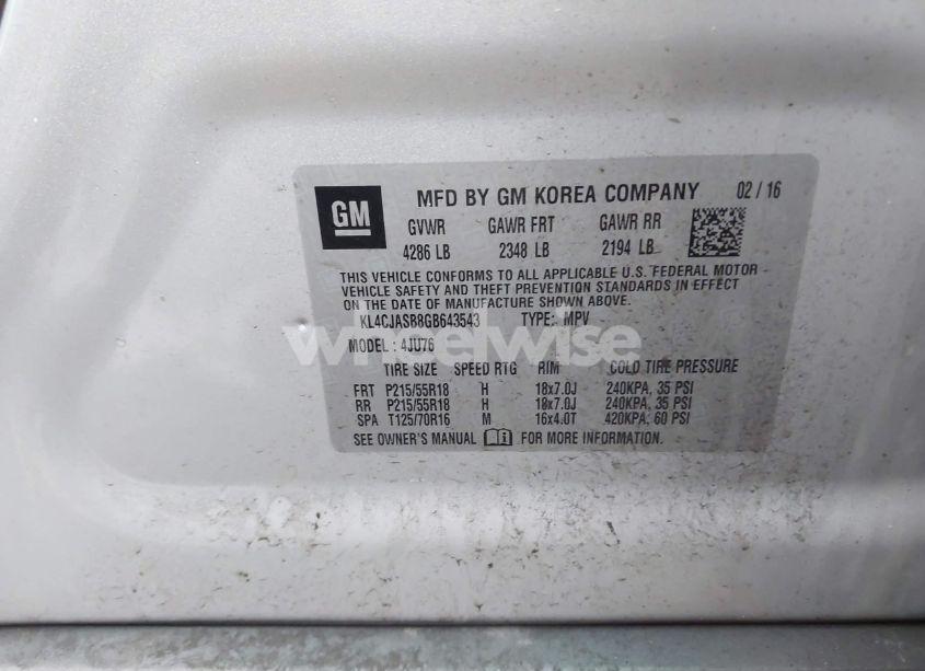 Photo 9 of 2016 Buick Encore (VIN KL4CJASB8GB643543)