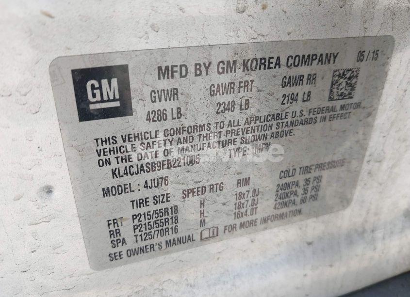 Photo 9 of 2015 Buick Encore (VIN KL4CJASB9FB221005)