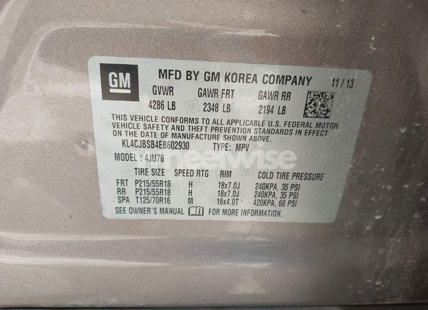 Photo 9 of 2014 Buick Encore CONVENIENCE (VIN KL4CJBSB4EB602930)