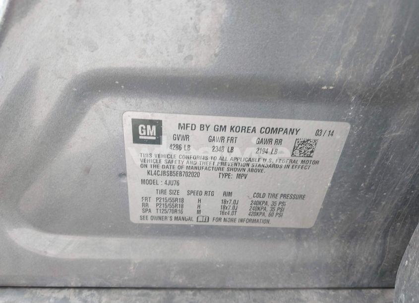 Photo 9 of 2014 Buick Encore CONVENIENCE (VIN KL4CJBSB5EB702020)