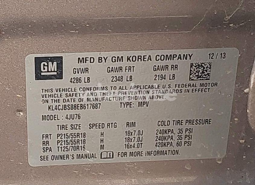 Photo 9 of 2014 Buick Encore CONVENIENCE (VIN KL4CJBSB8EB617687)