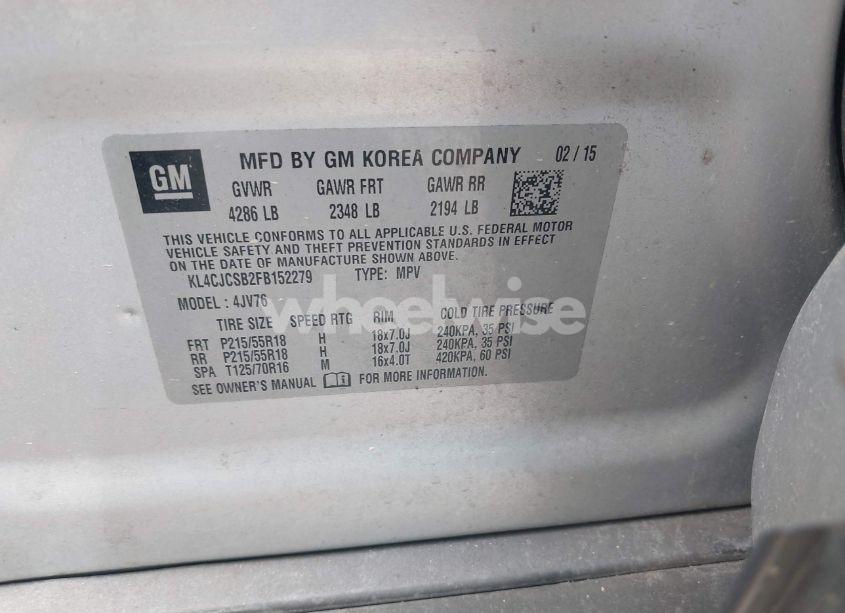 Photo 9 of 2015 Buick Encore LEATHER (VIN KL4CJCSB2FB152279)