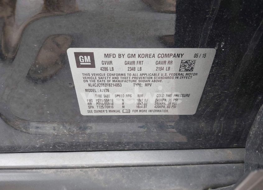 Photo 9 of 2015 Buick Encore LEATHER (VIN KL4CJCSB2FB214053)