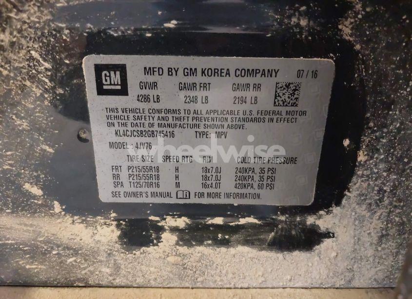 Photo 9 of 2016 Buick Encore LEATHER (VIN KL4CJCSB2GB745416)