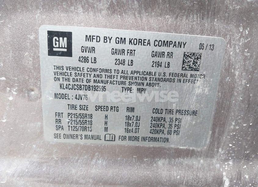 Photo 9 of 2013 Buick Encore LEATHER (VIN KL4CJCSB7DB192595)