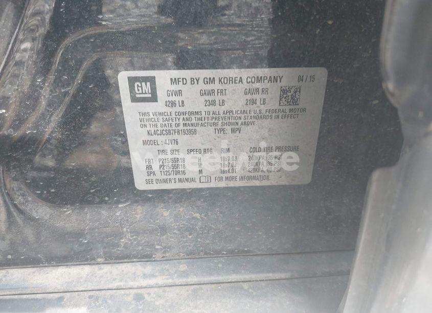 Photo 9 of 2015 Buick Encore LEATHER (VIN KL4CJCSB7FB193958)