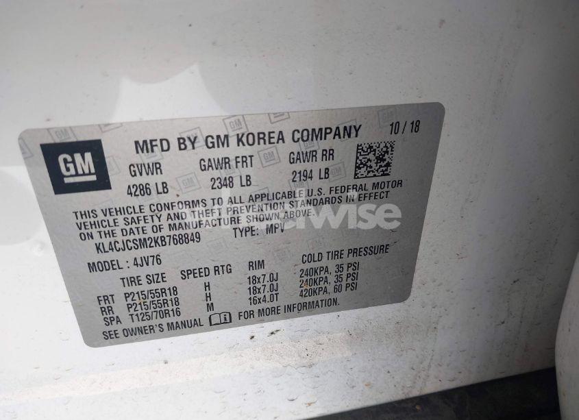 Photo 9 of 2019 Buick Encore FWD ESSENCE (VIN KL4CJCSM2KB768849)