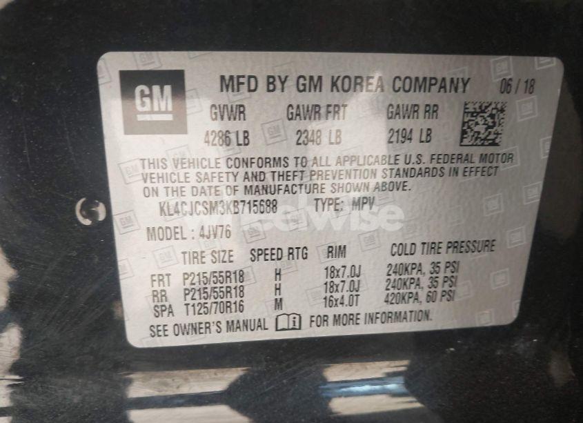 Photo 9 of 2019 Buick Encore FWD ESSENCE (VIN KL4CJCSM3KB715688)