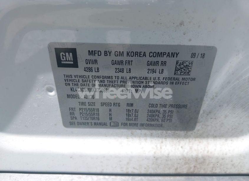 Photo 9 of 2019 Buick Encore FWD ESSENCE (VIN KL4CJCSMXKB750891)