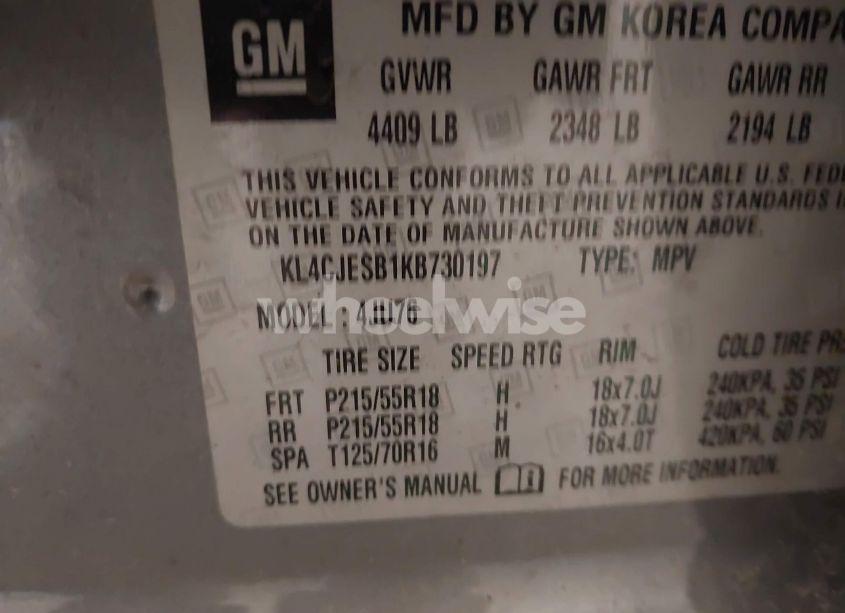 Photo 9 of 2019 Buick Encore AWD PREFERRED (VIN KL4CJESB1KB730197)