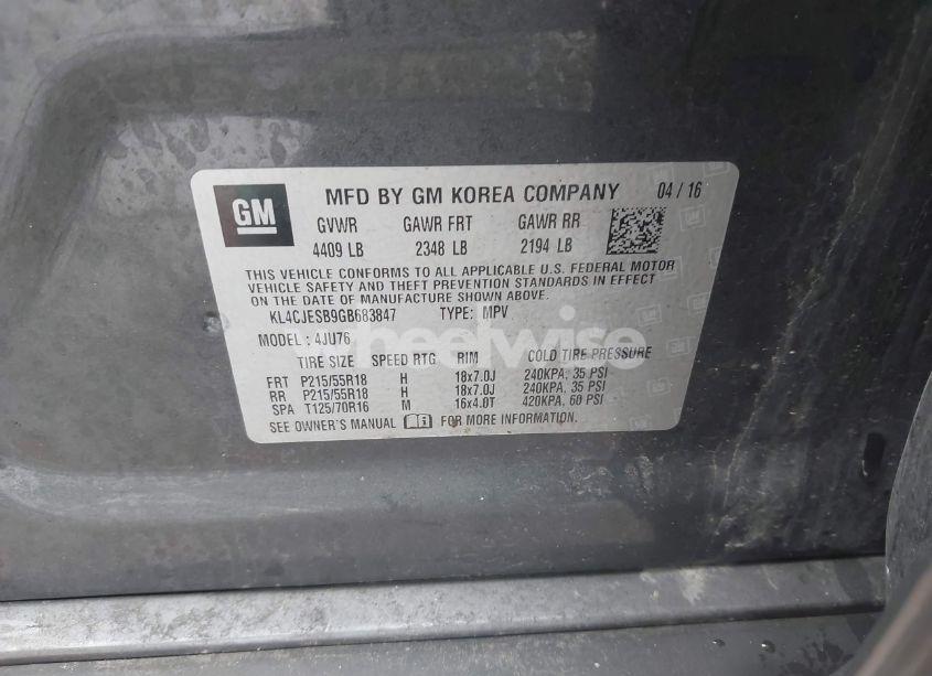 Photo 9 of 2016 Buick Encore (VIN KL4CJESB9GB683847)