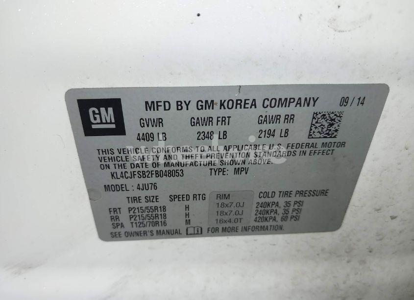 Photo 9 of 2015 Buick Encore CONVENIENCE (VIN KL4CJFSB2FB048053)