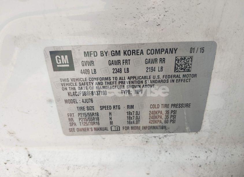 Photo 9 of 2015 Buick Encore CONVENIENCE (VIN KL4CJFSB8FB137190)