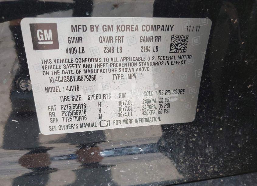 Photo 9 of 2018 Buick Encore ESSENCE (VIN KL4CJGSB1JB579260)