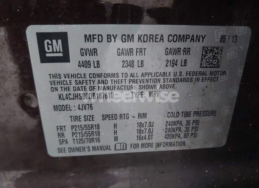 Photo 9 of 2013 Buick Encore PREMIUM (VIN KL4CJHSB0DB187610)