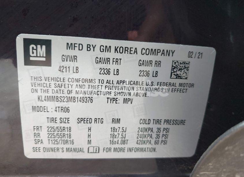 Photo 9 of 2021 Buick Encore GX FWD PREFERRED (VIN KL4MMBS23MB149376)