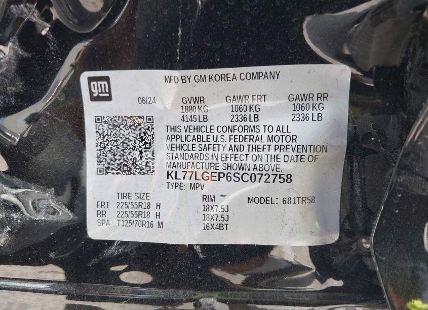 Photo 9 of 2025 Chevrolet Trax FWD 1RS (VIN KL77LGEP6SC072758)