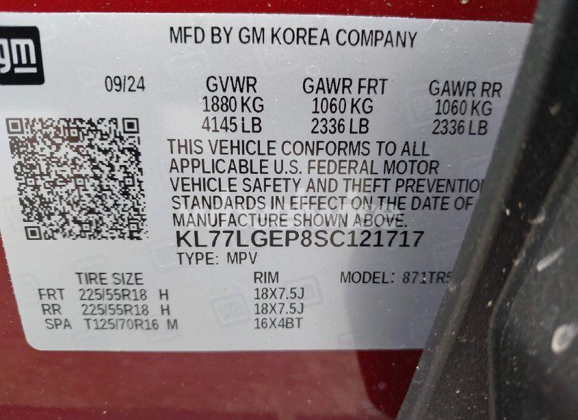 Photo 9 of 2025 Chevrolet Trax FWD 1RS (VIN KL77LGEP8SC121717)