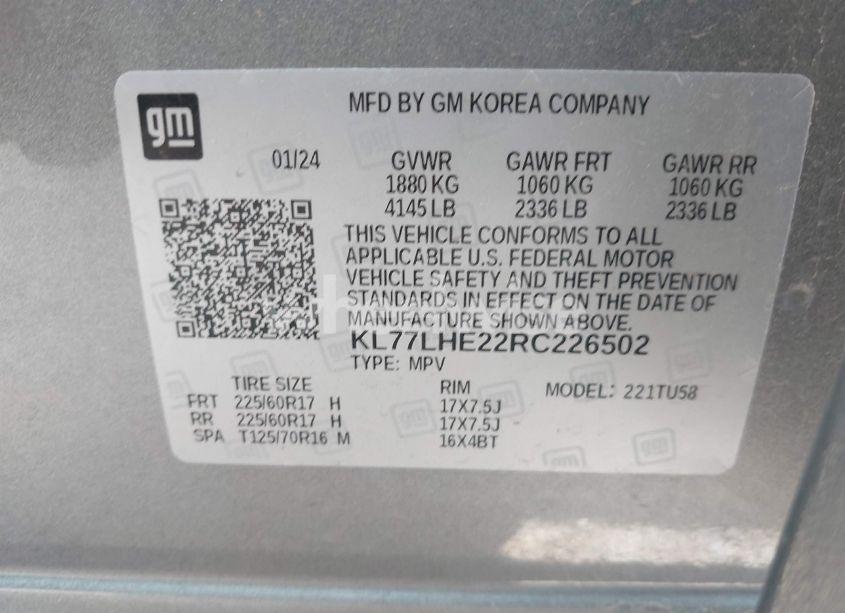 Photo 9 of 2024 Chevrolet Trax FWD LT (VIN KL77LHE22RC226502)