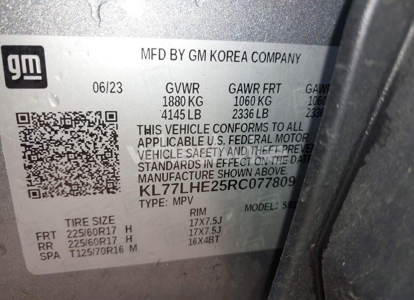 Photo 9 of 2024 Chevrolet Trax FWD LT (VIN KL77LHE25RC077809)