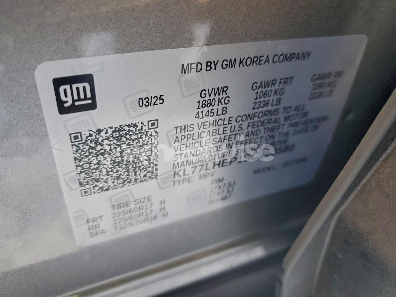 Photo 13 of 2025 CHEVROLET TRAX 1LT (VIN KL77LHEP1SC253580)